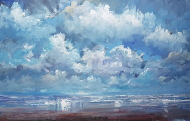 Painting titled "North Sea Xl series…" by Wimvandewege, Original Artwork, Acrylic Mounted on Wood Stretcher frame