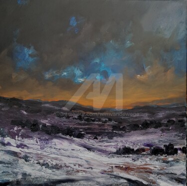 Painting titled "Winter Landscape Yo…" by Wimvandewege, Original Artwork, Acrylic Mounted on Wood Stretcher frame