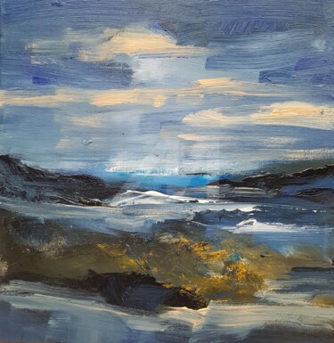 Painting titled "North Sea Coast ser…" by Wimvandewege, Original Artwork, Oil Mounted on Wood Stretcher frame