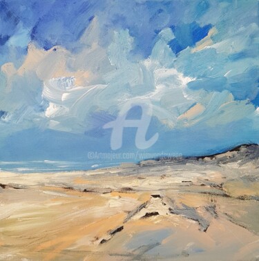 Pintura titulada "North Sea Coast ser…" por Wimvandewege, Obra de arte original, Oleo Montado en Bastidor de camilla de made…