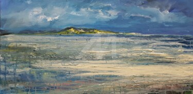 Painting titled "North Sea series #7…" by Wimvandewege, Original Artwork, Oil Mounted on Wood Stretcher frame