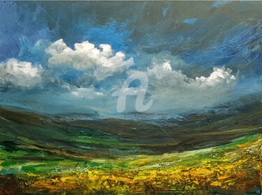 Painting titled "Mysterious Scottish…" by Wimvandewege, Original Artwork, Oil Mounted on Wood Stretcher frame