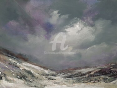 Картина под названием "Scottish Highlands,…" - Wimvandewege, Подлинное произведение искусства, Масло Установлен на Деревянна…