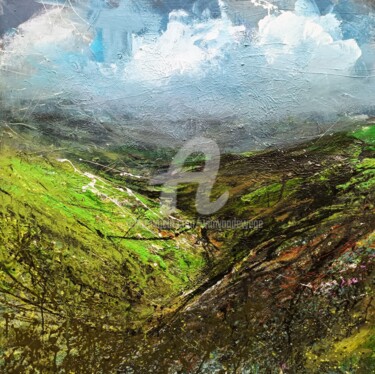 Pintura intitulada "Wales countryside 11" por Wimvandewege, Obras de arte originais, Acrílico Montado em Armação em madeira