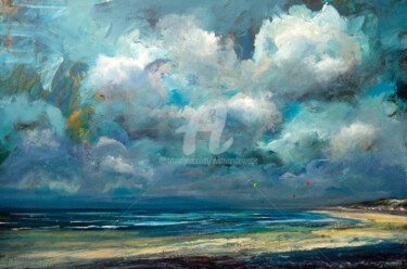 Pintura titulada "Winter beachscene N…" por Wimvandewege, Obra de arte original, Acrílico Montado en Bastidor de camilla de…