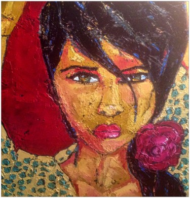 Peinture intitulée "La fille du gitan" par Delphine Winzer, Œuvre d'art originale, Huile