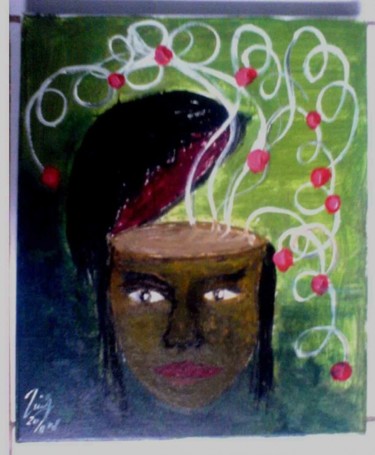 Painting titled "Apple Brain" by Windyasari Septriani, Original Artwork, Oil