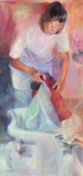 Painting titled "Laundry" by Winters, Original Artwork