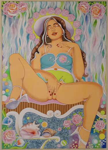 제목이 "Rose Girl"인 미술작품 Winfried Musial로, 원작, 수채화