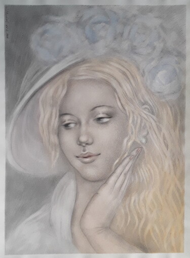 Картина под названием "Lovely Dreamer" - Winfried Musial, Подлинное произведение искусства, Акварель