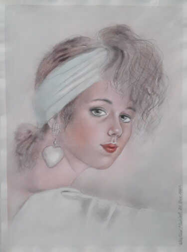 Painting titled "Beauté Élégante" by Winfried Musial, Original Artwork, Watercolor