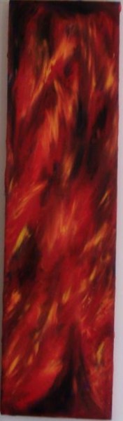 Painting titled "Rim of fire" by Raymona Glidden, Original Artwork, Oil