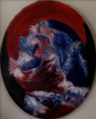 Painting titled "Ocean Wave" by Raymona Glidden, Original Artwork, Oil