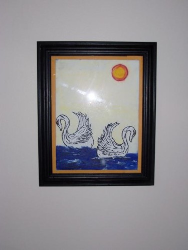 Painting titled "Two swans" by Raymona Glidden, Original Artwork