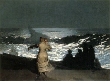 Painting titled "Nuit d'été" by Winslow Homer, Original Artwork, Oil