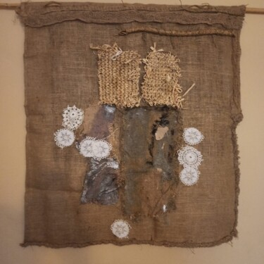 Kolaże zatytułowany „Collage textile” autorstwa Wioletta Anyż, Oryginalna praca, Tkanina