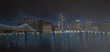 Painting titled "NYC" by Wioletta Zinek, Original Artwork, Acrylic
