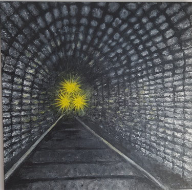Painting titled "Tunnel" by Wioletta Zinek, Original Artwork, Acrylic