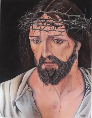 Painting titled "Jesus cristo" by Wiris Silva Dos Santos, Original Artwork, Oil