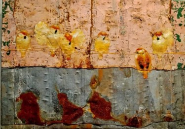 Картина под названием "Birdsong/пение птиц" - Wittaya Pised, Подлинное произведение искусства, Масло