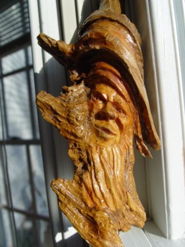 Sculpture titled "wizzard" by Jim Calder, Original Artwork, Wood