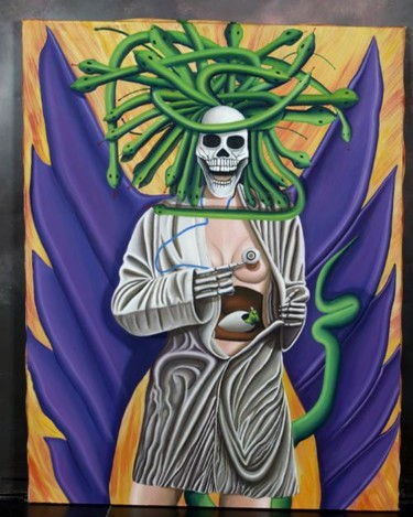 Painting titled "Medusa: the beast w…" by Jon Neal, Original Artwork