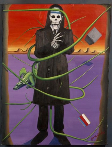 Painting titled "banker of gehenna" by Jon Neal, Original Artwork