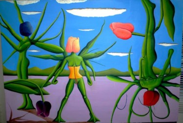 Painting titled "Plastic Orchard" by Jon Neal, Original Artwork