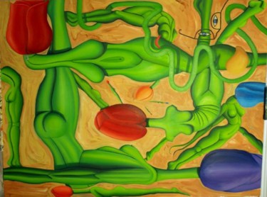 Painting titled "T Bathers" by Jon Neal, Original Artwork