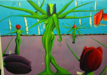 Painting titled "Plastic Landscape" by Jon Neal, Original Artwork