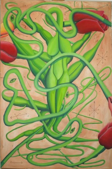 Painting titled "Tulips Traveling at…" by Jon Neal, Original Artwork