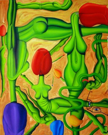 Painting titled "T bathers" by Jon Neal, Original Artwork
