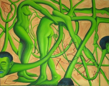 Painting titled "Tree Hugger" by Jon Neal, Original Artwork