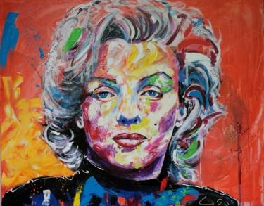 「Marilyn 02」というタイトルの絵画 Winfried Krauseによって, オリジナルのアートワーク, アクリル ウッドストレッチャーフレームにマウント