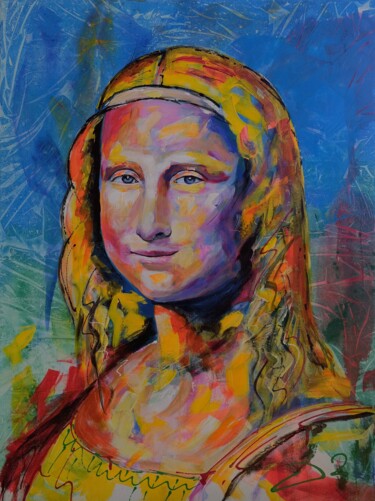 Painting titled "Mona" by Winfried Krause, Original Artwork, Acrylic Mounted on Wood Stretcher frame