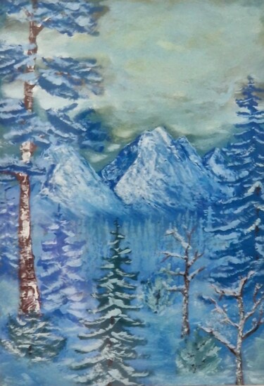 Peinture intitulée "Зимний вид." par Wladimir Zizilin, Œuvre d'art originale, Acrylique