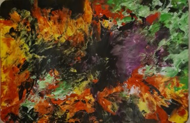 Картина под названием "Пламенные чувства." - Wladimir Zizilin, Подлинное произведение искусства, Акрил