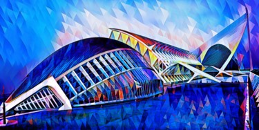 绘画 标题为“Calatrava, Valencia…” 由Wlad Safronow, 原创艺术品, 数字油画