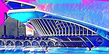 Painting titled "Calatrava, Valencia…" by Wlad Safronow, Original Artwork, Digital Painting