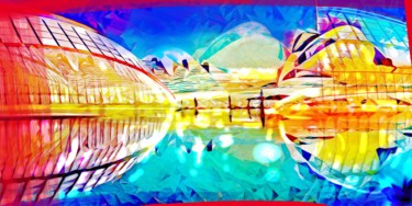 Painting titled "Calatrava, Valencia…" by Wlad Safronow, Original Artwork, Digital Painting