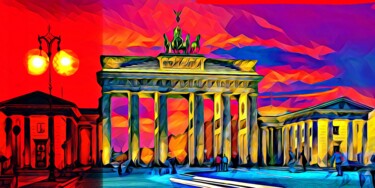 Pintura intitulada "Berlin, Brandenburg…" por Wlad Safronow, Obras de arte originais, Pintura digital
