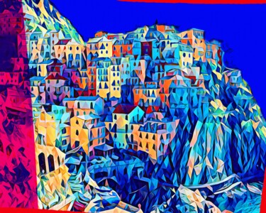 Картина под названием "Cinque Terre 5" - Wlad Safronow, Подлинное произведение искусства, Цифровая живопись