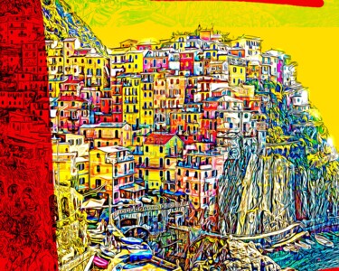 Painting titled "Cinque Terre 6" by Wlad Safronow, Original Artwork, Digital Painting