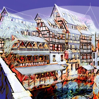Malerei mit dem Titel "Strasbourg 2" von Wlad Safronow, Original-Kunstwerk, Digitale Malerei
