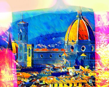 Картина под названием "Florence 3" - Wlad Safronow, Подлинное произведение искусства, Цифровая живопись
