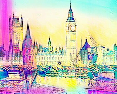Картина под названием "London 8" - Wlad Safronow, Подлинное произведение искусства, Цифровая живопись