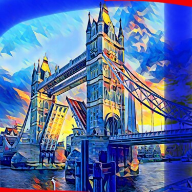 Painting titled "London, Tower Bridg…" by Wlad Safronow, Original Artwork, Digital Painting