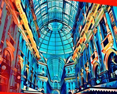 Malerei mit dem Titel "Milan, Galleria Vit…" von Wlad Safronow, Original-Kunstwerk, Digitale Malerei