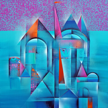 Malerei mit dem Titel "Gemütlich in der St…" von Wlad Safronow, Original-Kunstwerk, Acryl