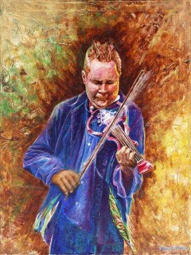 Pintura intitulada "Nigel Kennedy" por Wladimir Lewtschenko, Obras de arte originais, Óleo